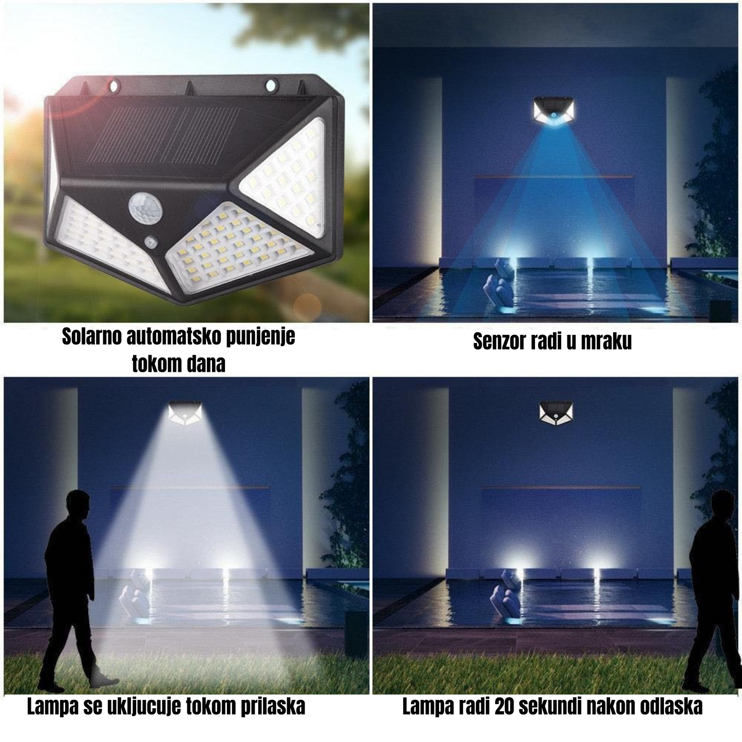 Solarna Zidna Lampa za Spoljašnju Upotrebu