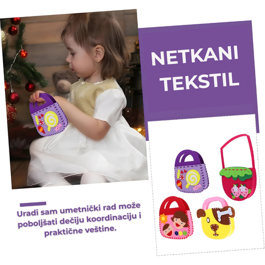 KREATIVNI SET ZA ŠIVENJE TORBICA ZA DECU (2+1 GRATIS)