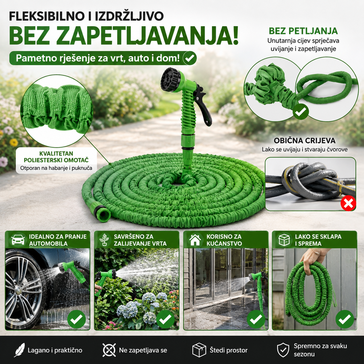 FlexFlow™ Rastezljivo vrtno crijevo
